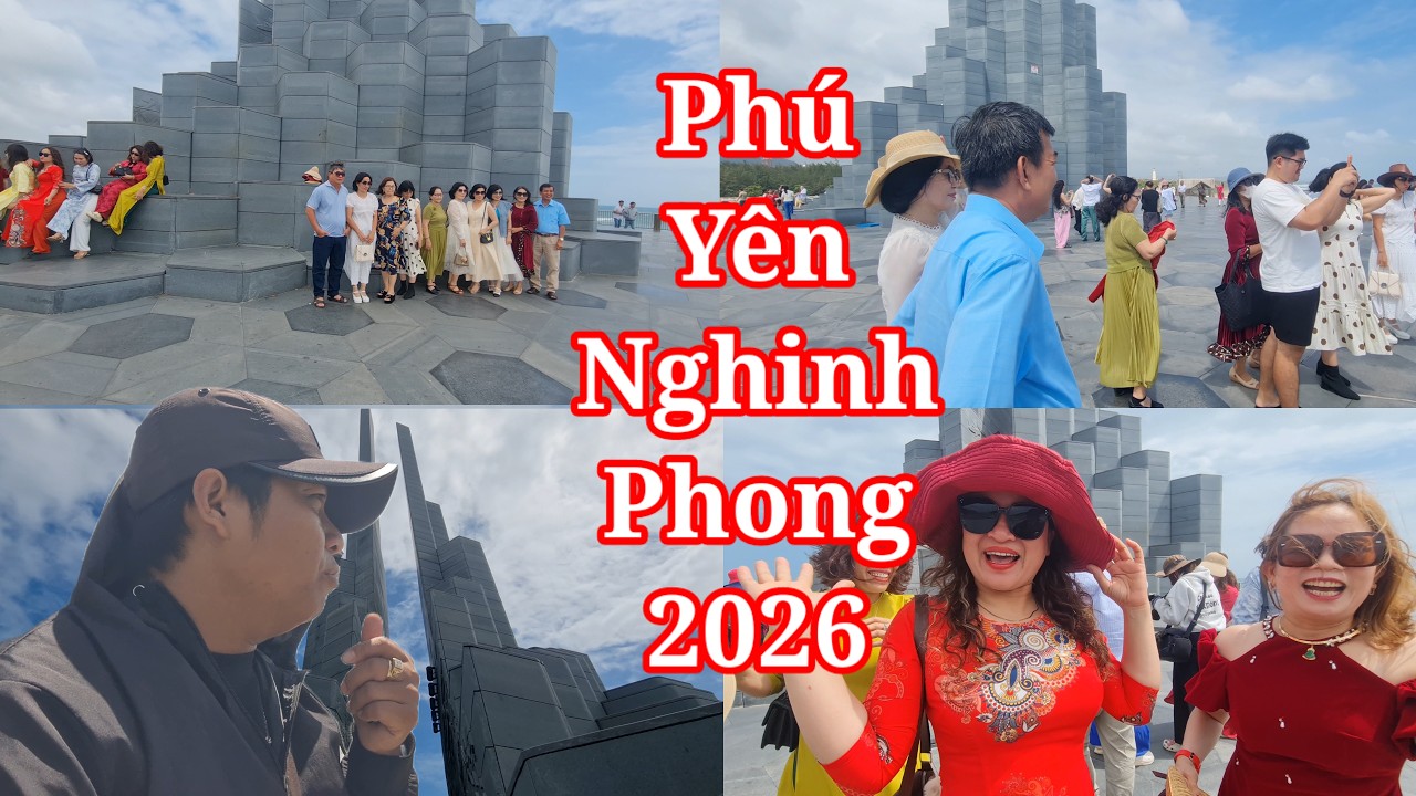 Tuy Hòa Phú Yên nổi tiếng bởi tháp Nghinh Phong khách du lịch đến tham quan chụp hình rất đông