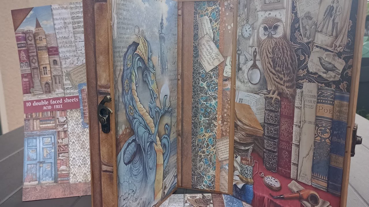 {Vintage library stamperia} TUTORIEL ALBUM VITRINE/SHADOWBOX #1 #shadowbox #album
