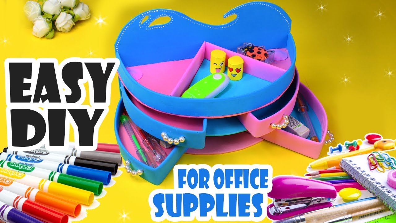 DIY DESK ORGANIZER WITH SLIDE LAYER  BOXES CUTE & GIRLY
