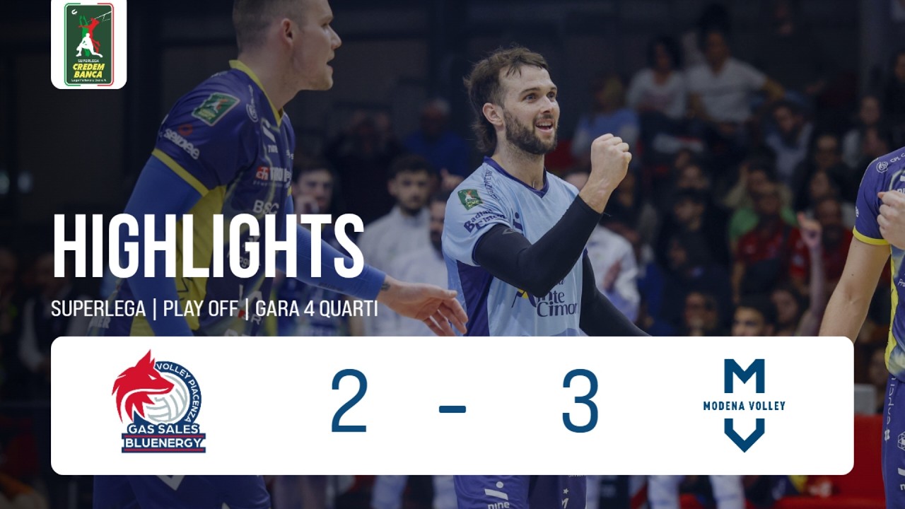 Gas Sales Bluenergy Piacenza vs. Valsa Group Modena - Superlega Credem Banca VBTV Match Highlights