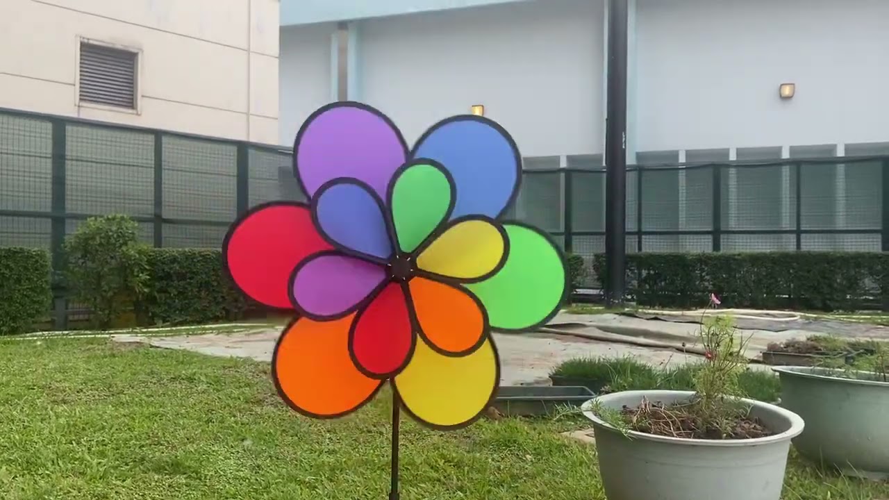 19 Inch 12 Petal Rainbow Double Flower Spinner 60FPS