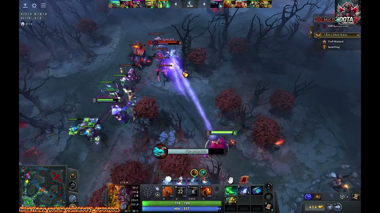 [Lion-37] Lion + Witch Doctor [Hardlane] vs Spectre + Bounty Hunyter #DOTA2Turbo #Lion