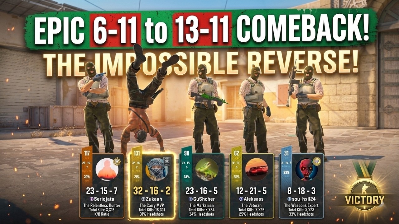 The Ultimate Comeback! 13-11 Victory ft. @Zukaah (32 Kills)