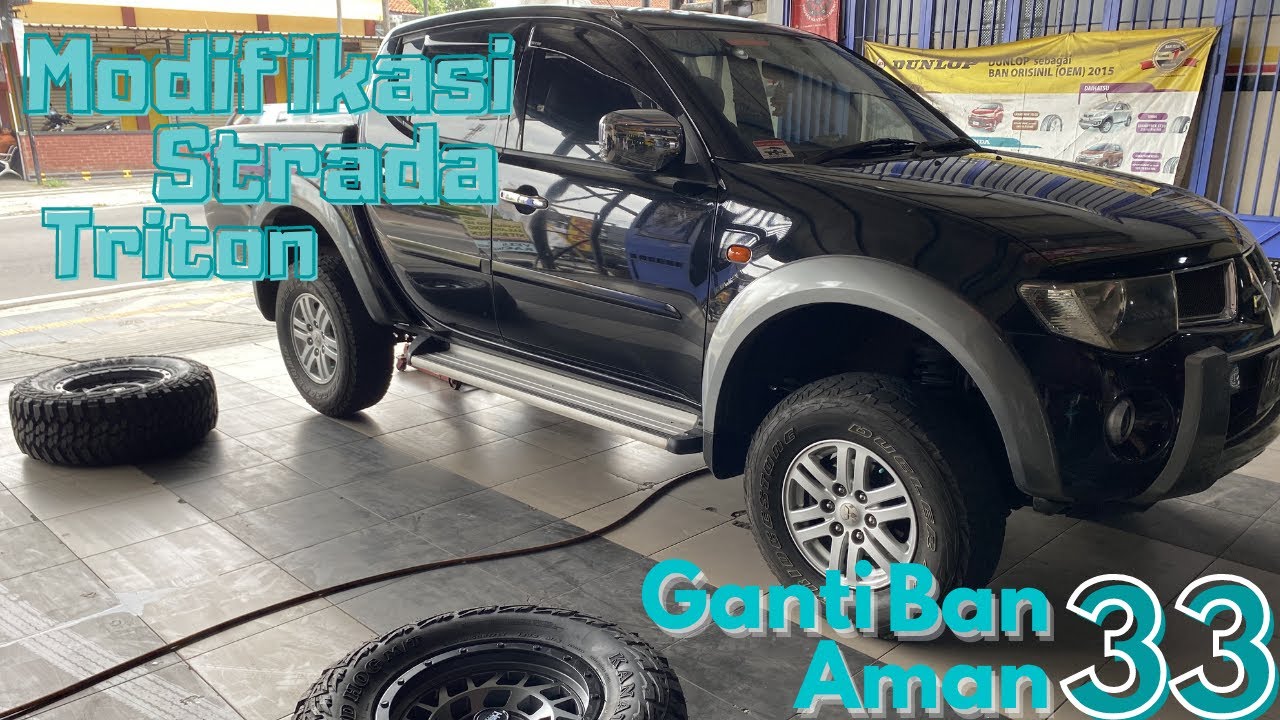 Modifikasi Mitsubishi Strada Triton I Ganti Ban Kanati Mudhog 33 dan Velg HSR R17