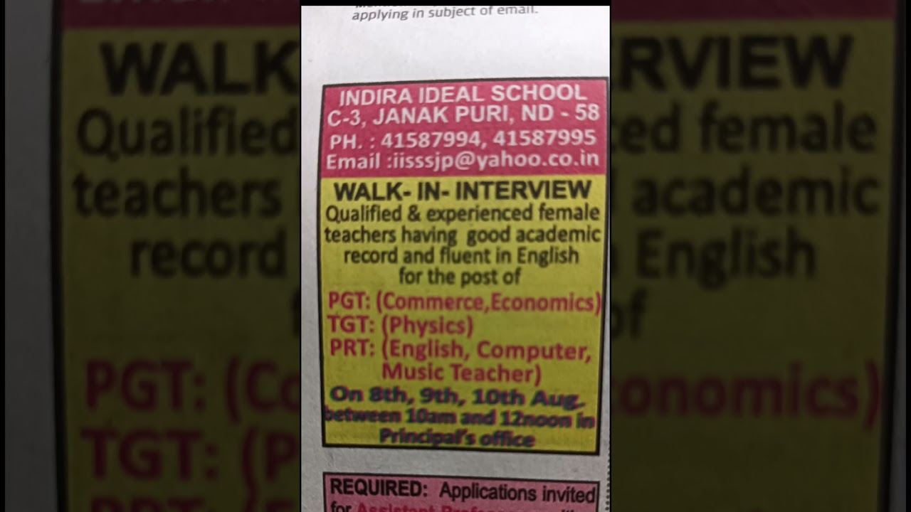 Teachers Job updated Delhi, Ghaziabad, Meerut, UP, Bihar Uttrakhand