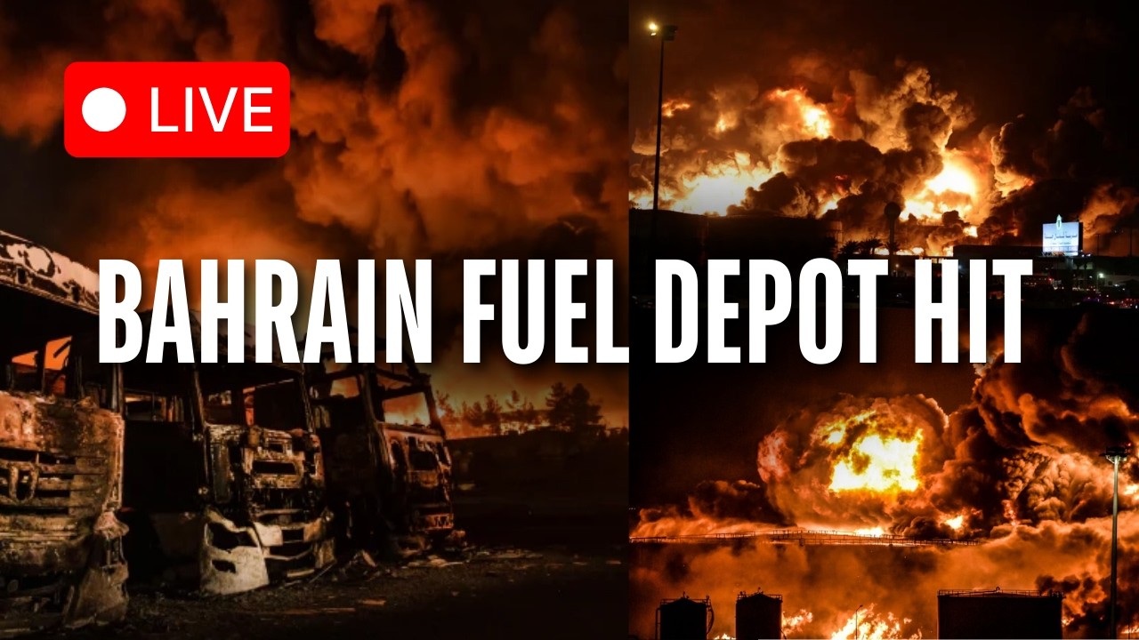 LIVE: Huge Blaze In Bahrain Fuel Facility After Suspected Iran Strike | Middle East Crisis