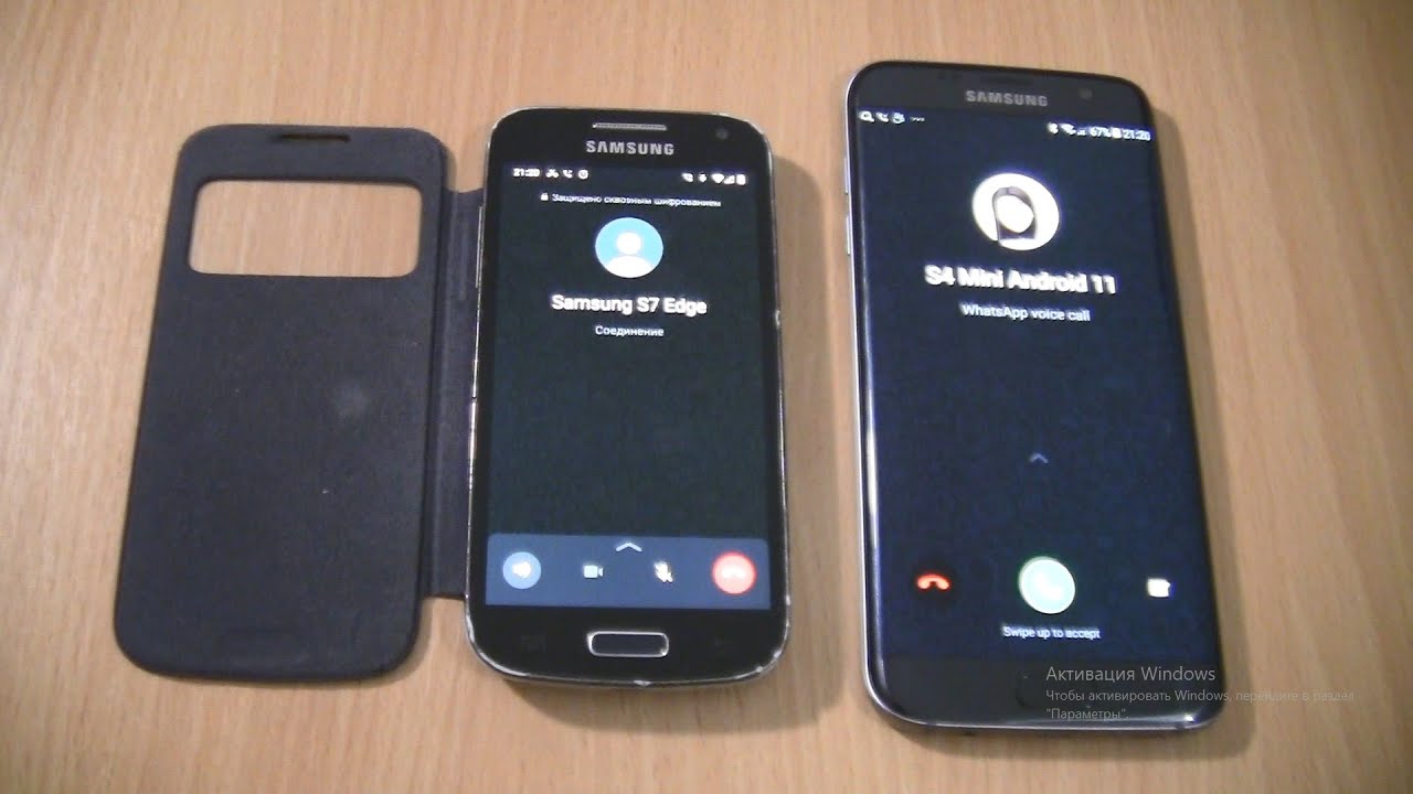 WhatsApp Incoming & Outgoing call at the Same Time Samsung Galaxy S7 edge+S4 mini Android 11