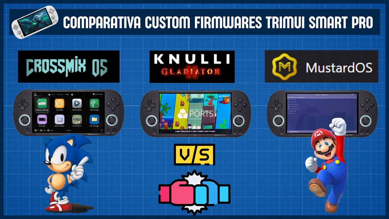 🕹️ Comparativa 3 Custom Firmware para TRIMUI SMART PRO crossmix VS gladiator VS muos