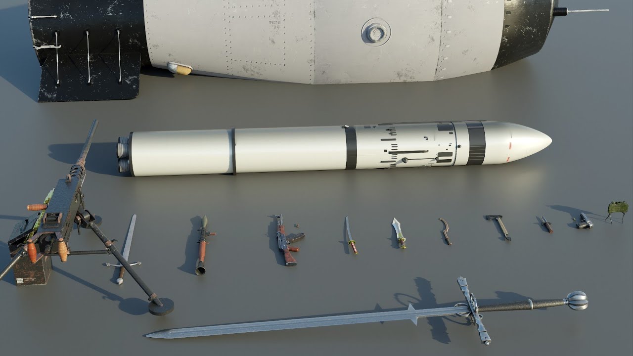 Weapon Size Comparison | 3d Animation Comparison | Real Scale Comparison