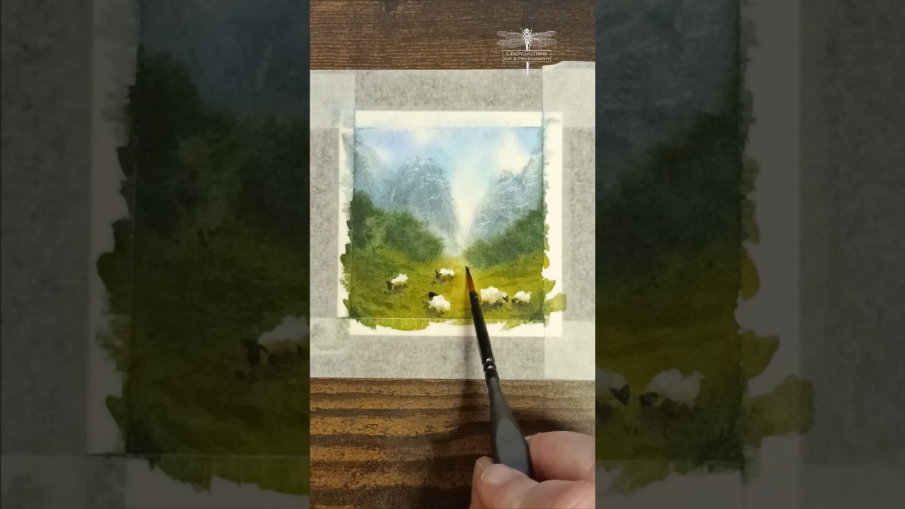 Kuretake Gansai Tambi Waterccolor Tiny Painting - Fluffy Sheep - #66 of 100 Tiny Paintings in 2025