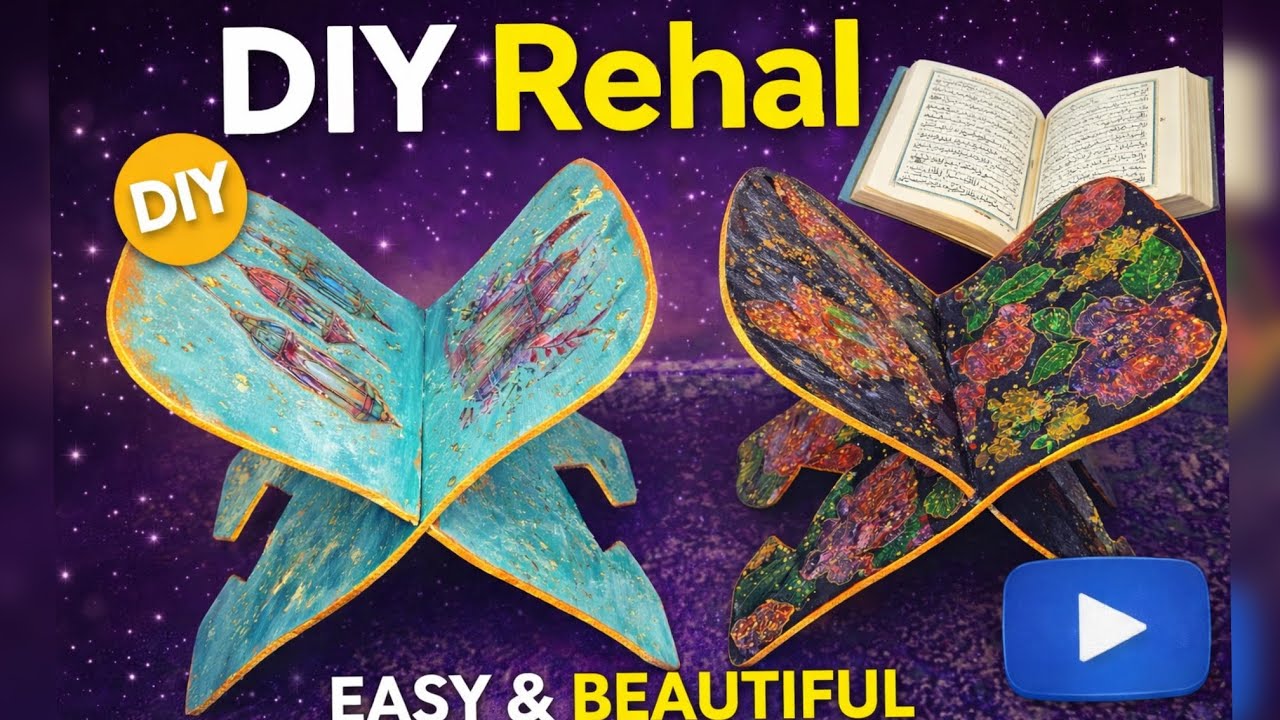 Step By Step Tutorial For Beginners-Quran Rehal | Stunning Hand-Painted Rehal DIY ✨|Homesneedcrafts 