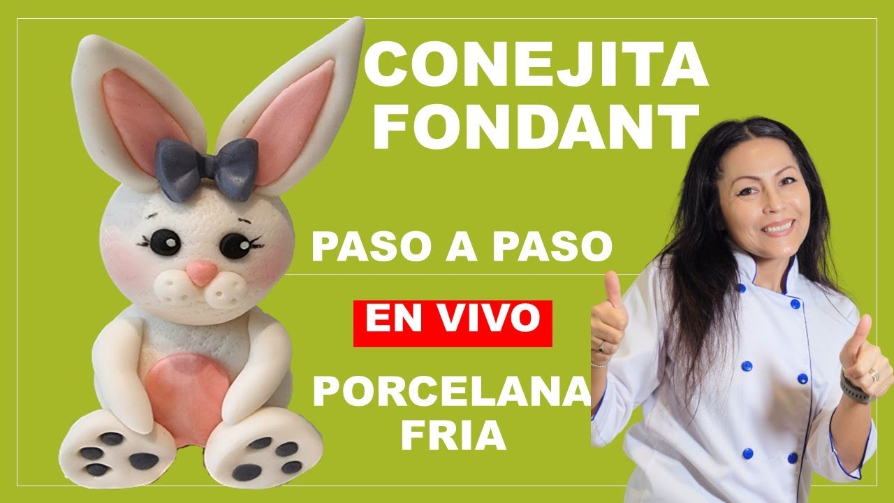 CONEJITO FONDANT FACIL - PASO A PASO -  MODELADO BASICO - TIPS