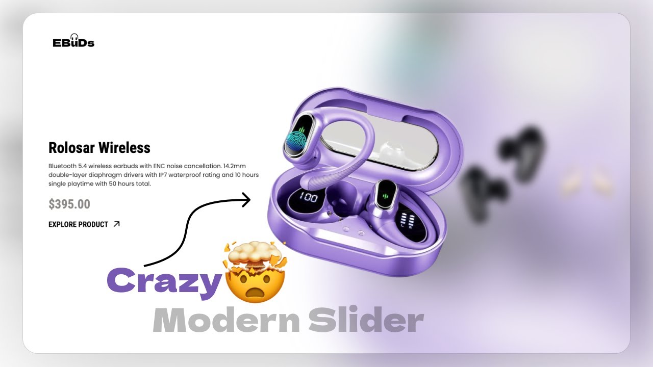 🎧 INSANE Landing Page Animation | 🤯 Crazy Modern Earbuds Showcase Tutorial