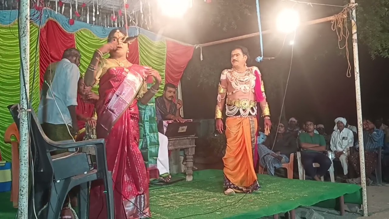 గౌడ పురాణం యక్షగానం గ్రామం వెల్గటూర్ (part) 5 చెల్లమాంబ పాత్రలో ఉపేందర్ 9505881368