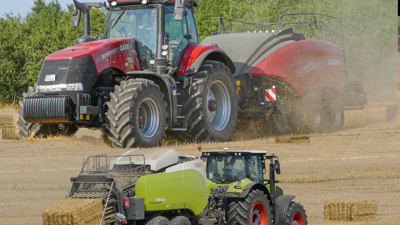 XXL PRESSEN ON A FARMING! im Duo Claas Axion 870 - Quadrant 5300FC & CASE IH 310 - LB424R Vorführung