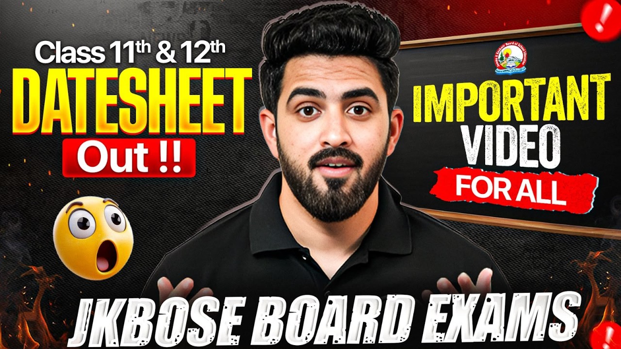Important Video For All Jkbose Students 😱 | Datesheet Out ! | Jkbose Wallah