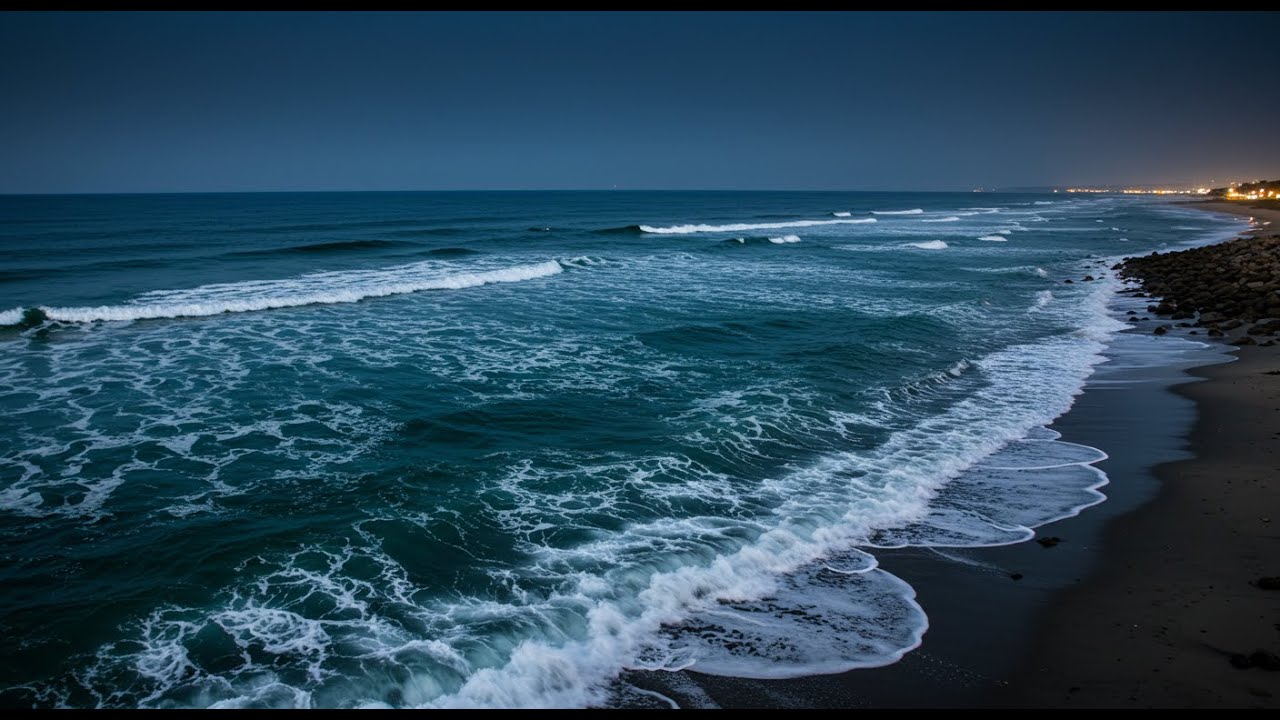 Soft Night Ocean Waves Ambience for Deep Sleep, Mental Calm, and Stress Relief