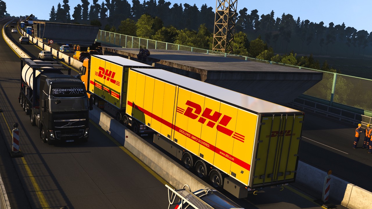 Driving Through 3 Construction Zones in ETS2