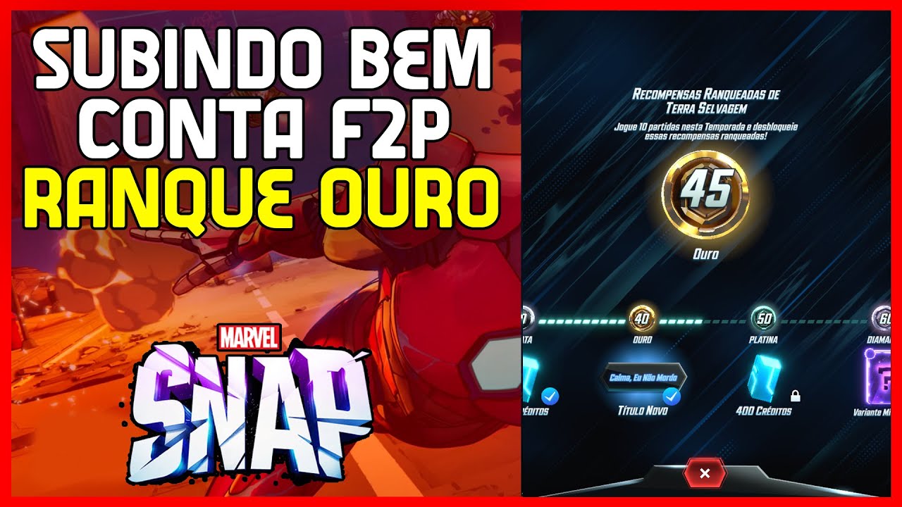 RANKQUE OURO, CONTA F2P - MARVEL SNAP