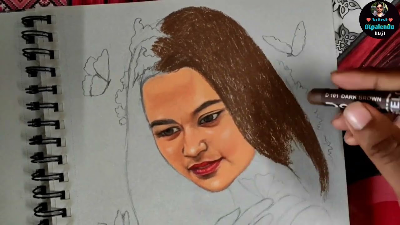 Oil Pastel Drawing / Mixed Medium Drawing / Portrait / Realistic Drawing / Artist Utpalendu Mani
