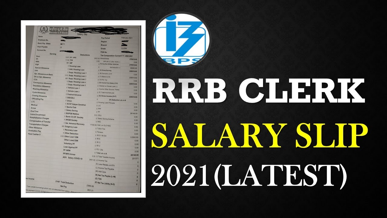 IBPS RRB CLERK 2021 SALALRY DETAILS WITH SALARY SLIP || In-Hand Salary