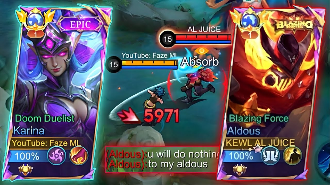 KARINA VS TOP 1 GLOBAL YOUTUBER ALDOUS | WHO WILL WIN? - MLBB