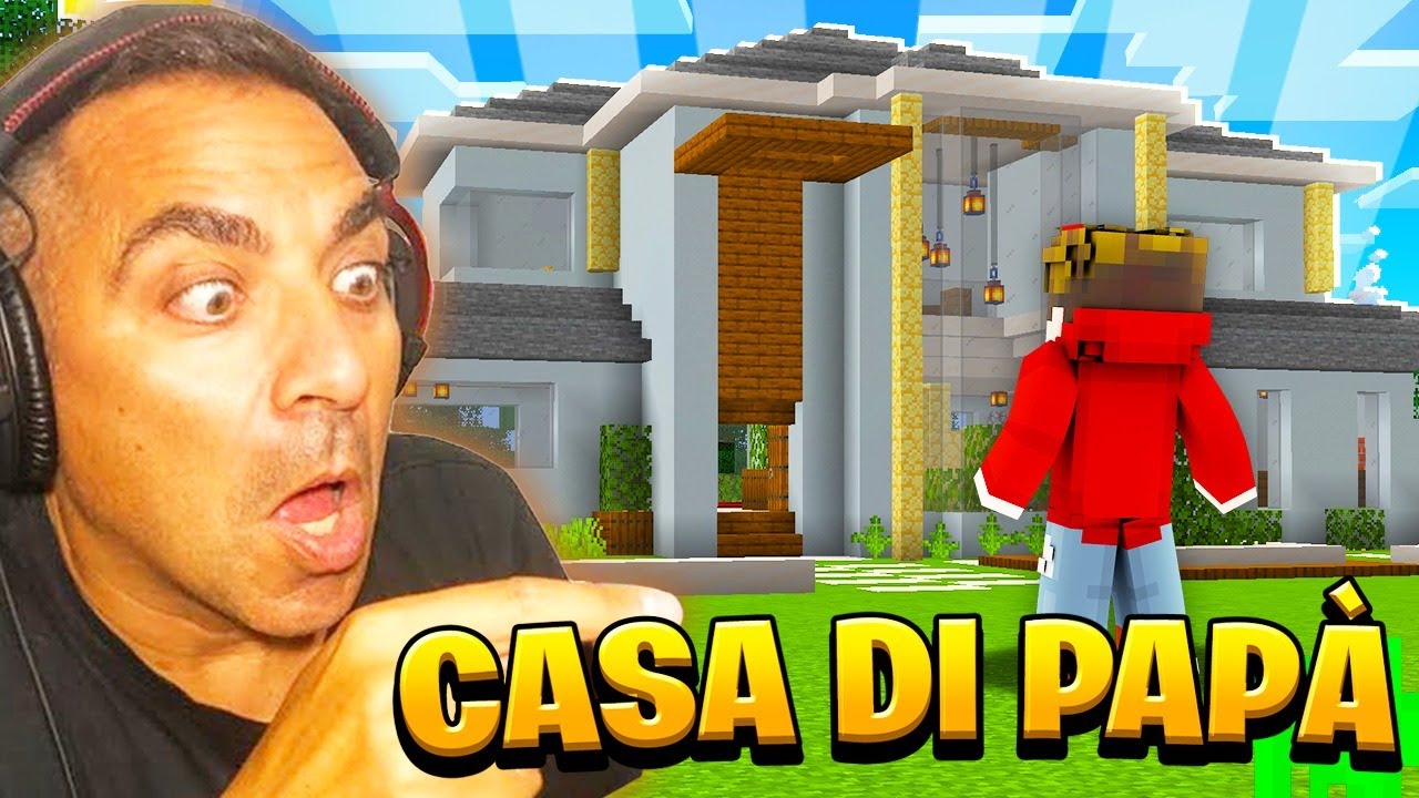 MIO PAPÀ COSTRUISCE LA SUA CASA SU MINECRAFT ITA!