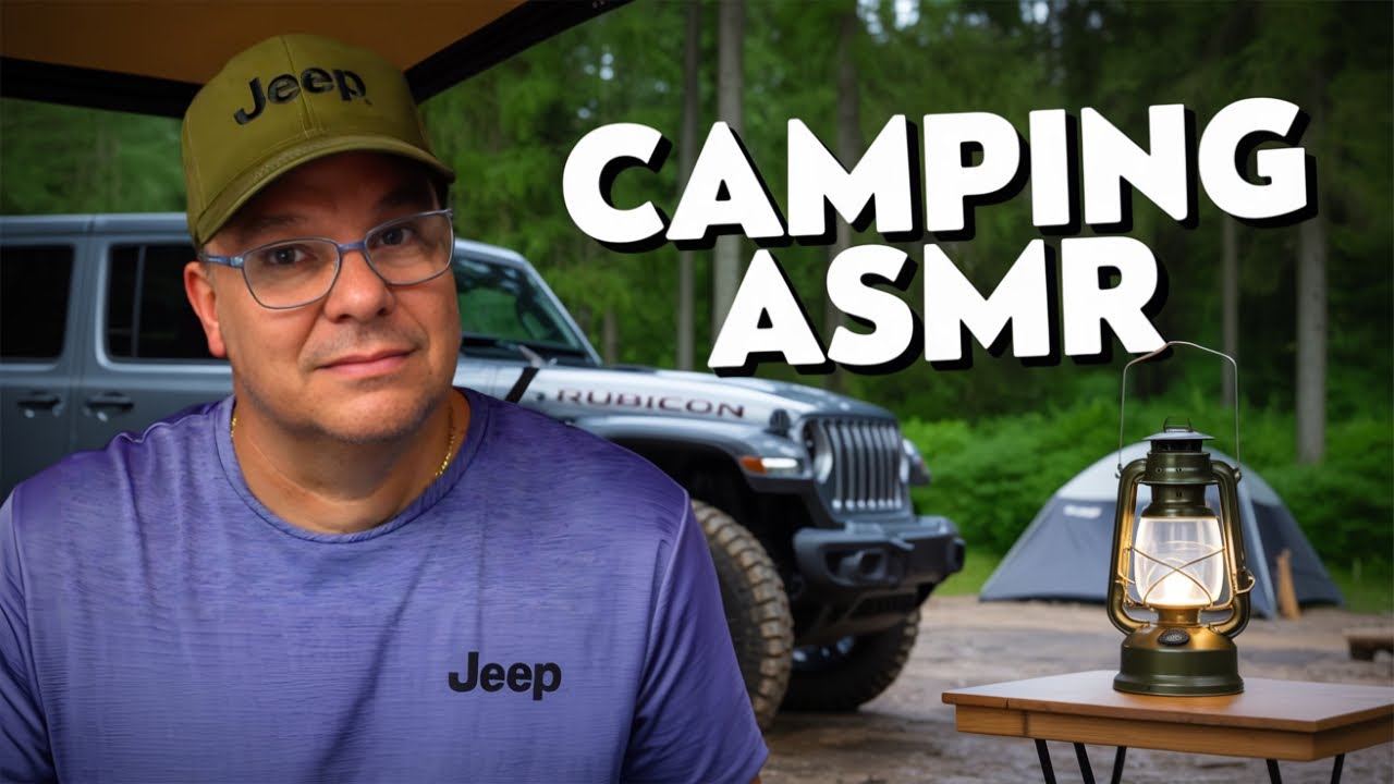 My first time camping with my jeep (ASMR style)