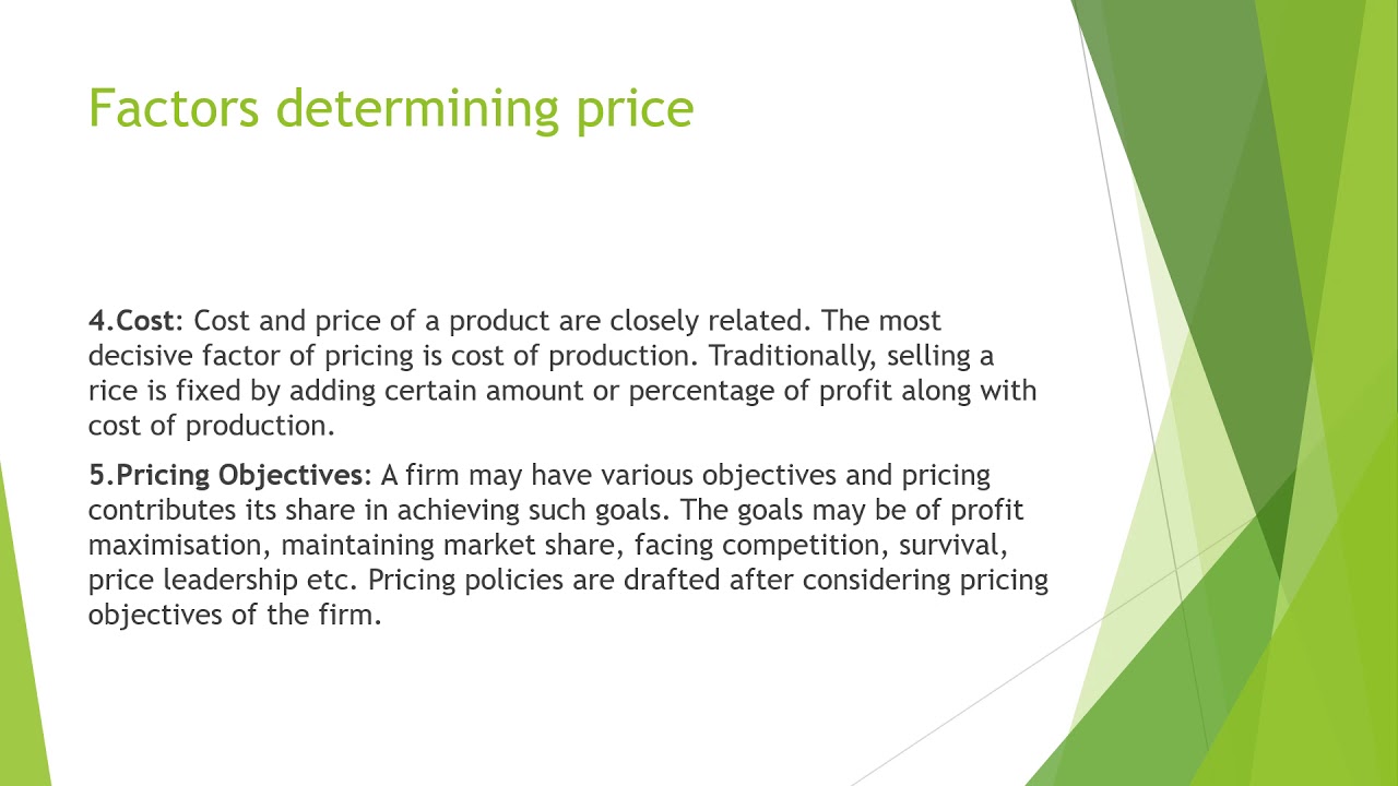 MODULE 4 LOGISTICS MANAGEMENT Pricing factors  video