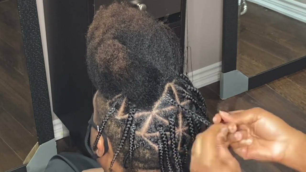 Fish tail with triangle braids / protective style for men / the whole process/ part 2