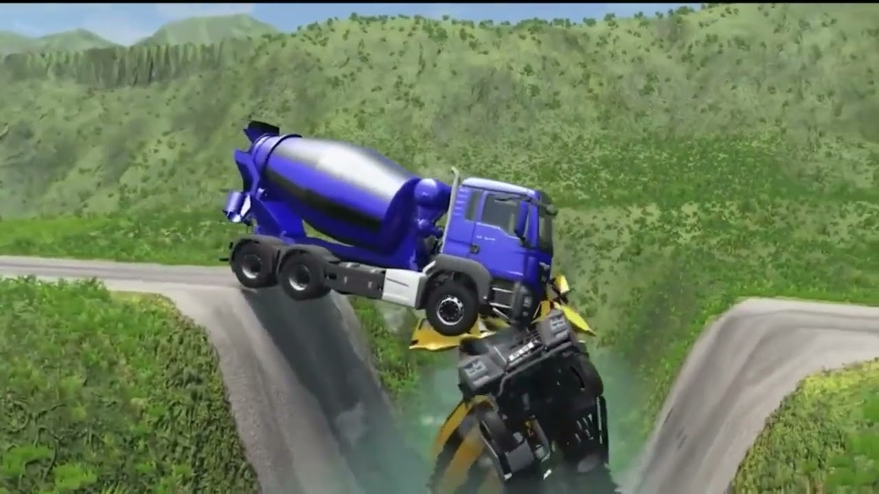 Truck Vs Potholes Accident Compilation - BeamNG.Drive