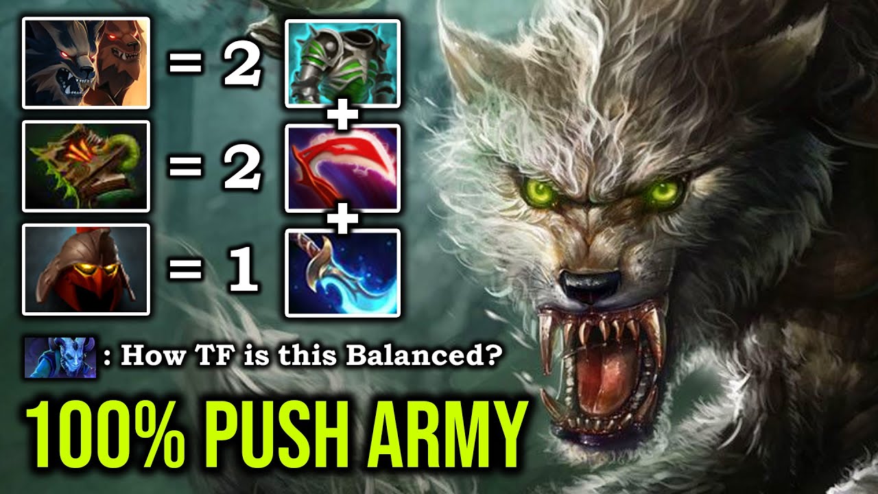 GENIUS 100% PUSH GOD Lycan Army Nobody Can Defend with Crazy Armor Reduction & Sick Micro DotA 2