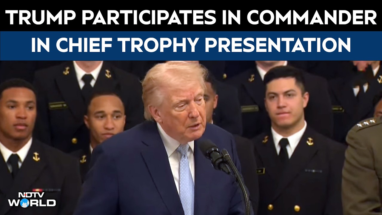 President Donald Trump participates in the Commander in Chief Trophy Presentation