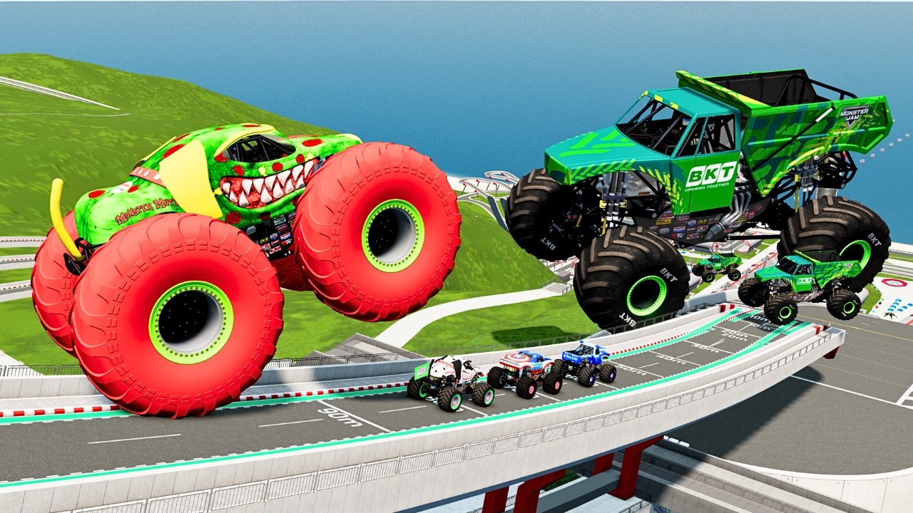 Epic High Speed Monster Truck and Car Jumps #76 &ndash; BeamNG Drive | BNG Astar