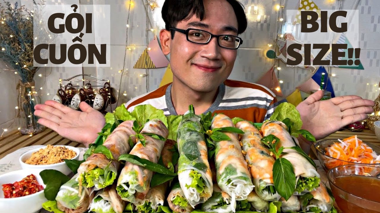 Ăn Mâm Gỏi Cuốn Tôm Thịt Và Bì Cuốn Siêu 