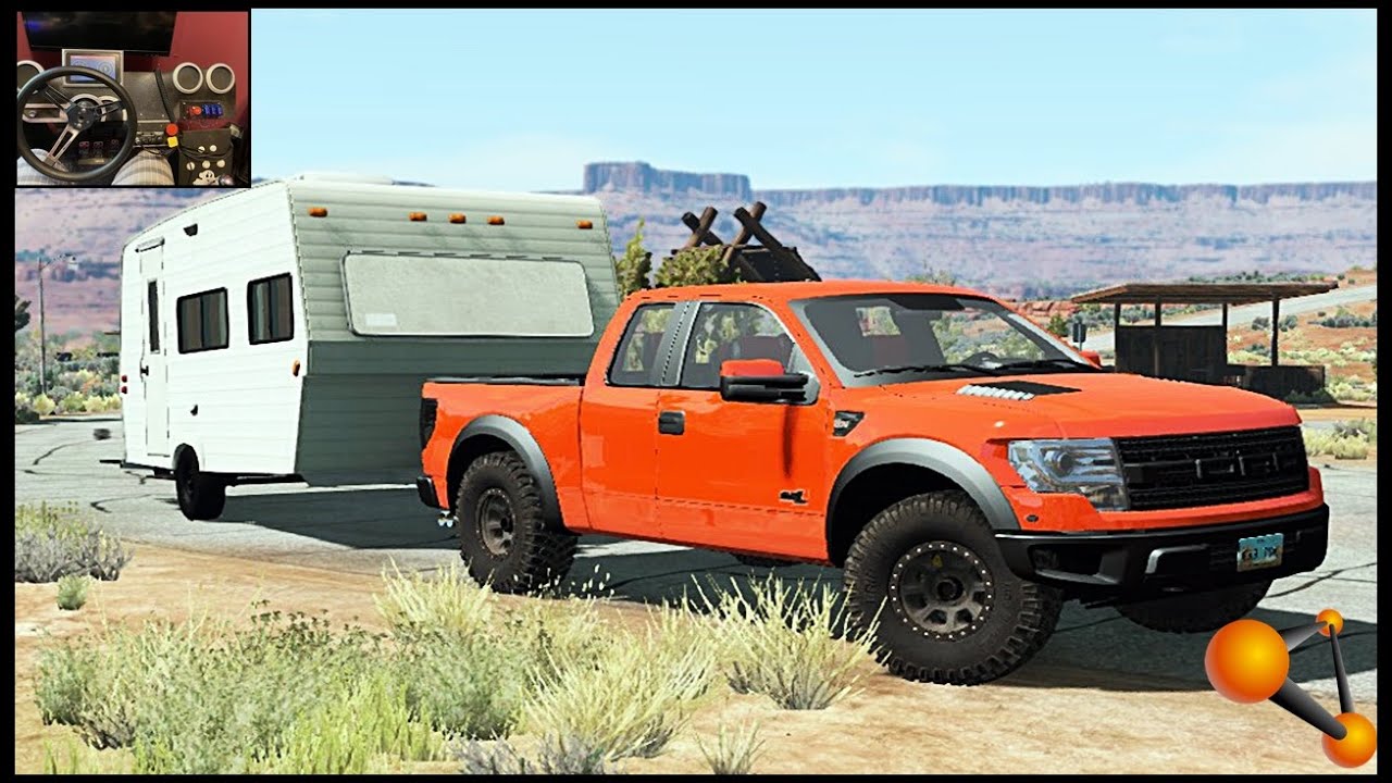 Realistic Rock Crawling In Raptor with Camper! - BeamNG.drive | Logitech Simulator g29 gameplay