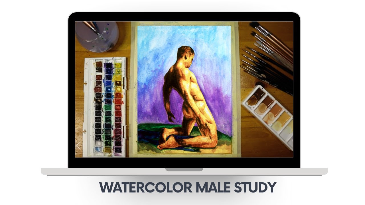 Painting the Male Form in Watercolor | Realistic Figure Study Tutorial EP 274