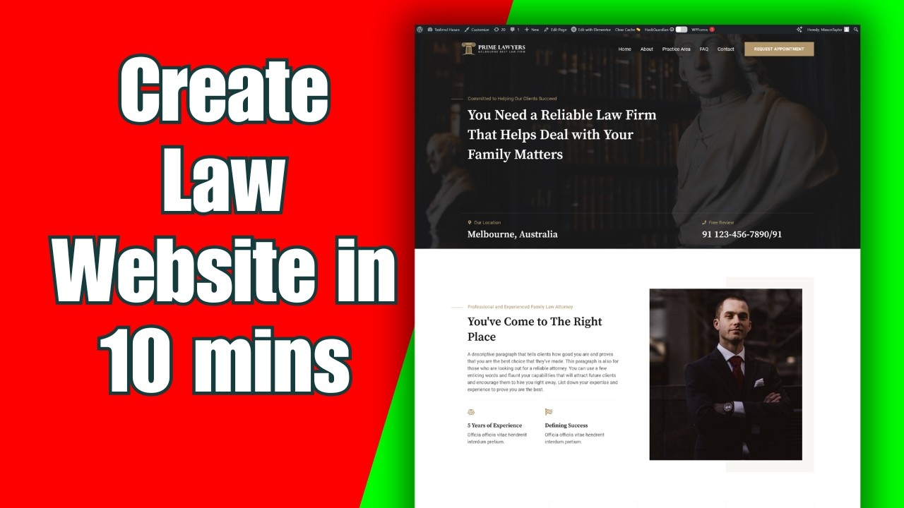 How to Make a lawyer / Law Firm Website FAST | Drag & Drop [NO CODE]