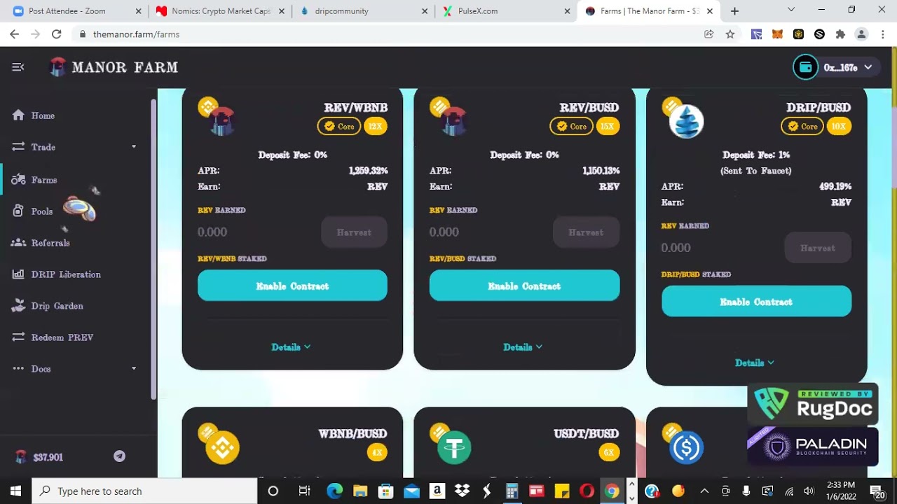 Drip Faucet Manor Farm & Rev Token Updates
