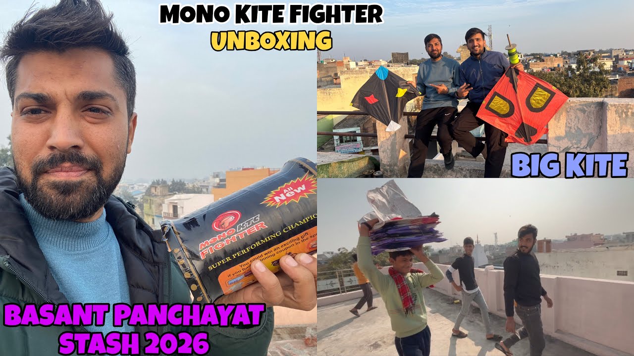 Mono Kite Fighter Manjha Testing🔥Basant Panchami Gattu stash unboxing 2026|Kite Fighting|Kite Flying