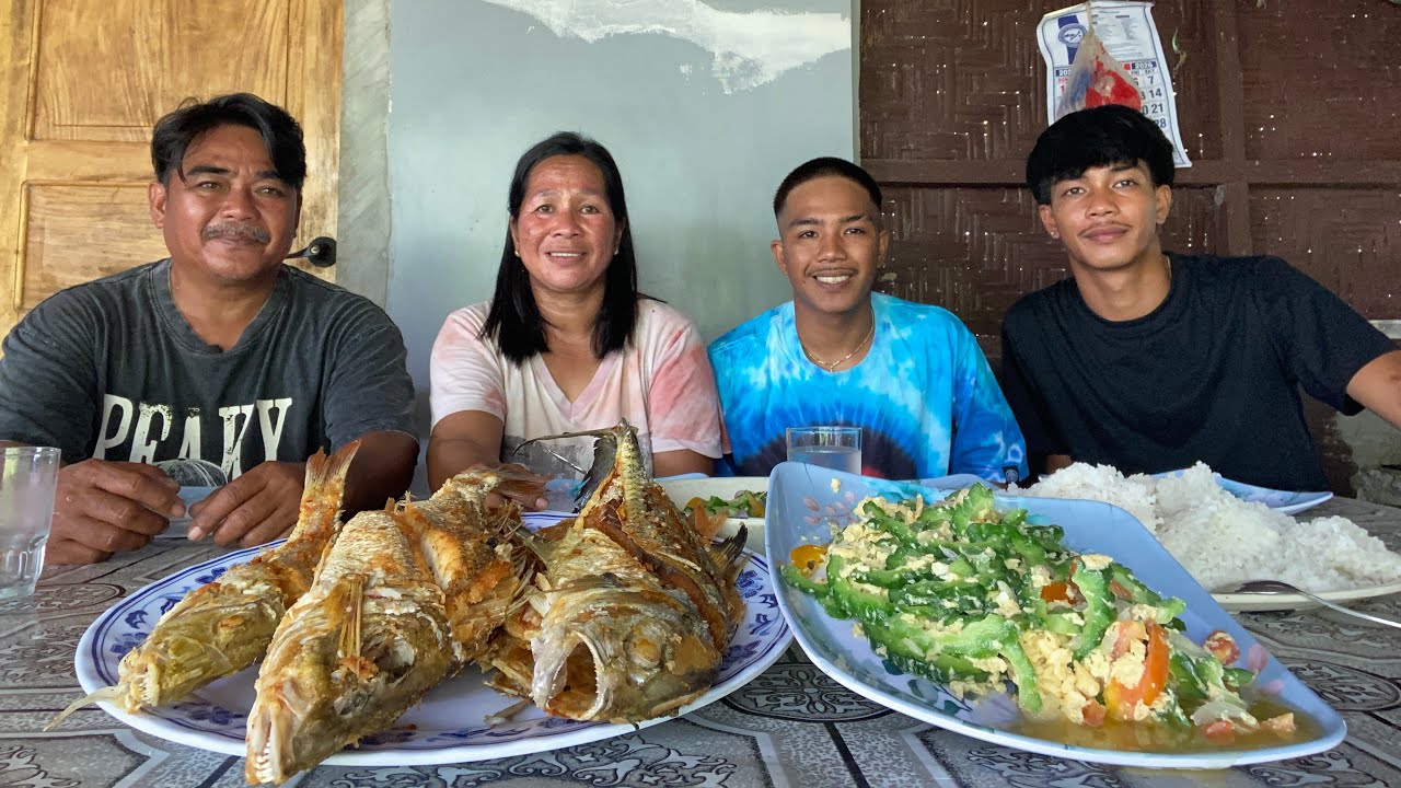 MUKBANG FRIED FISH & GINISANG AMPALAYA & KINILAW NA AMPALAWA
