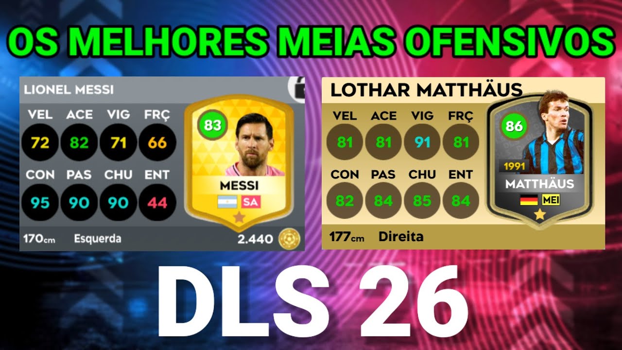 Rank dos Melhores Meias Ofensivos do DLS 26
