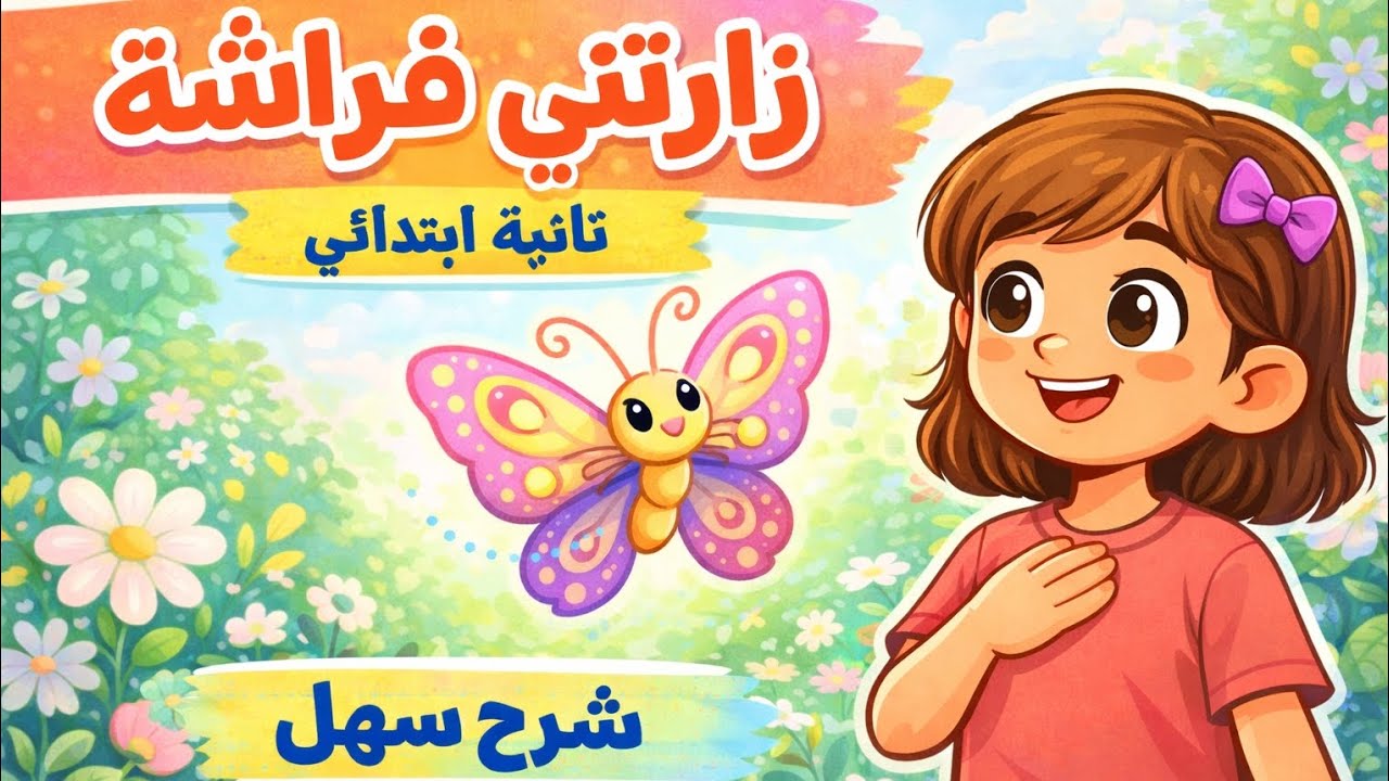 زارتني فراشة | لغة عربية الصف الثاني الابتدائي الترم الثاني 2026 شرح مبسط