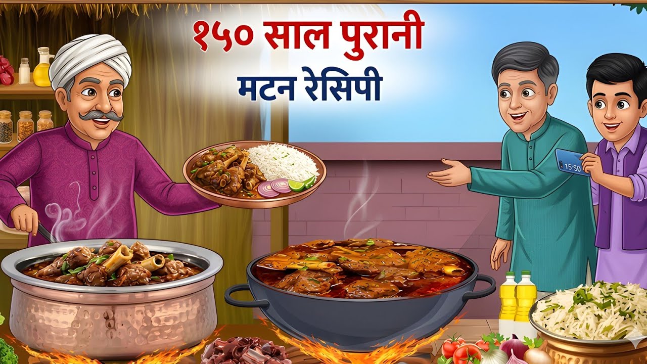 मटन चावल।Matan chawal। Hindi kahani। Moral story। Cartoon kahaniya।