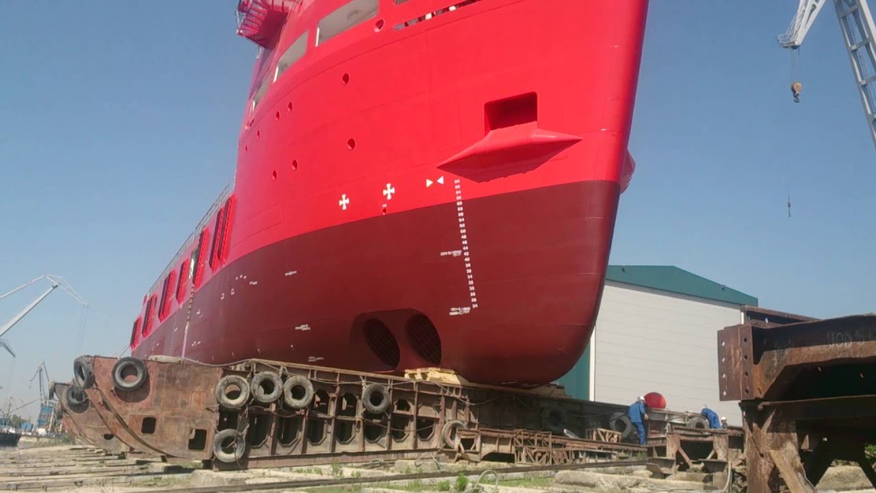 Damen Shipyards Galati PSV 3300 Ship LAUNCH  24 06 2015