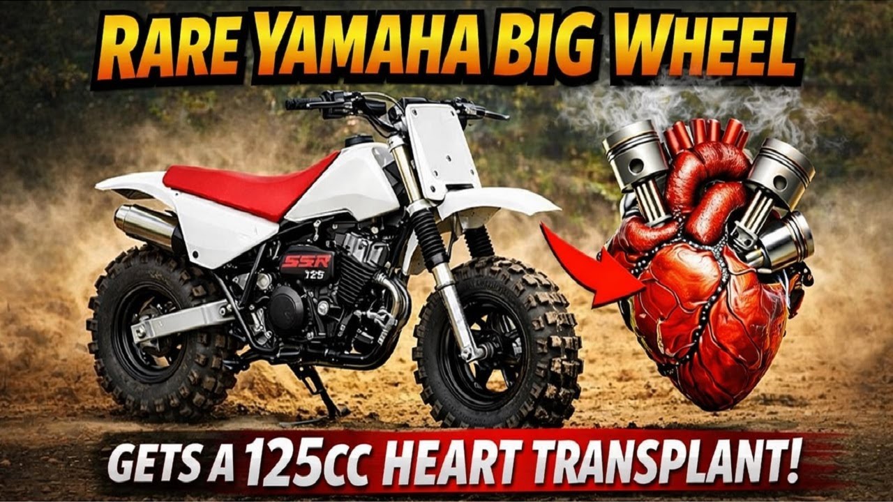 Замена современного 125-кубового двигателя на РЕДКИЙ Yamaha Big Wheel 80, который я купил без дви...