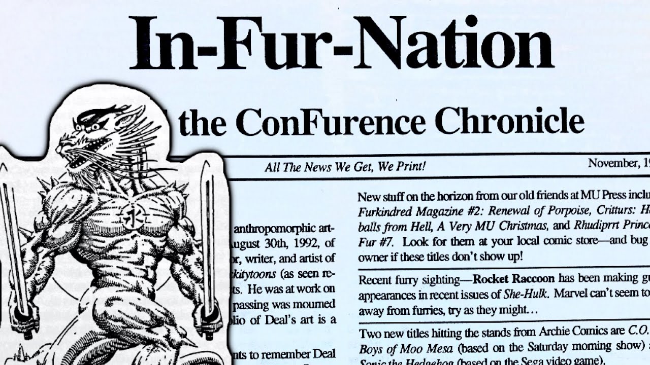 1992 ConFurence Newsletter. Vintage Furry Convention Galore!!