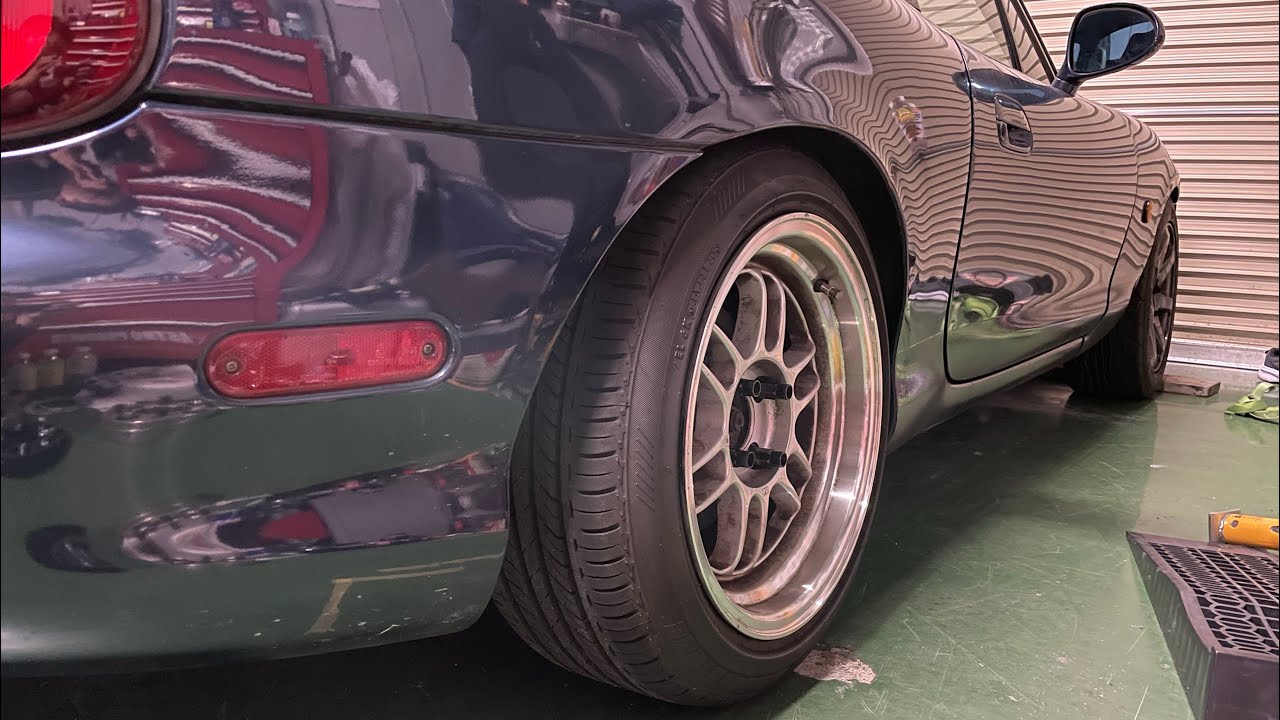 【NB ロードスター】ホイール交換！8J+20をぶち込む！前編