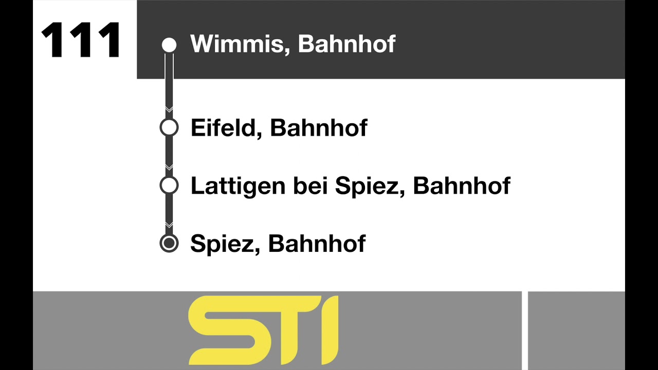 BLS/STI Ansagen • Bahnersatz 111 Wimmis – Eifeld – Lattigen – Spiez