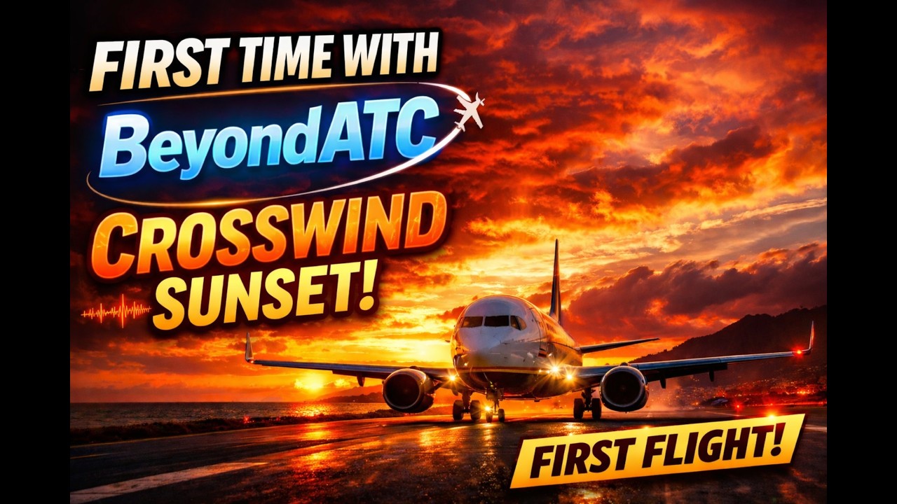 First Time Using BeyondATC During a Crosswind Sunset Takeoff Palermo 🌅✈️